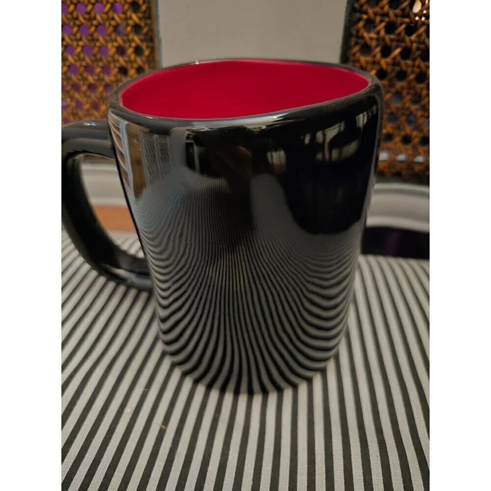 Rae Dunn Halloween Ghoulette Black Red Coffee Mug
